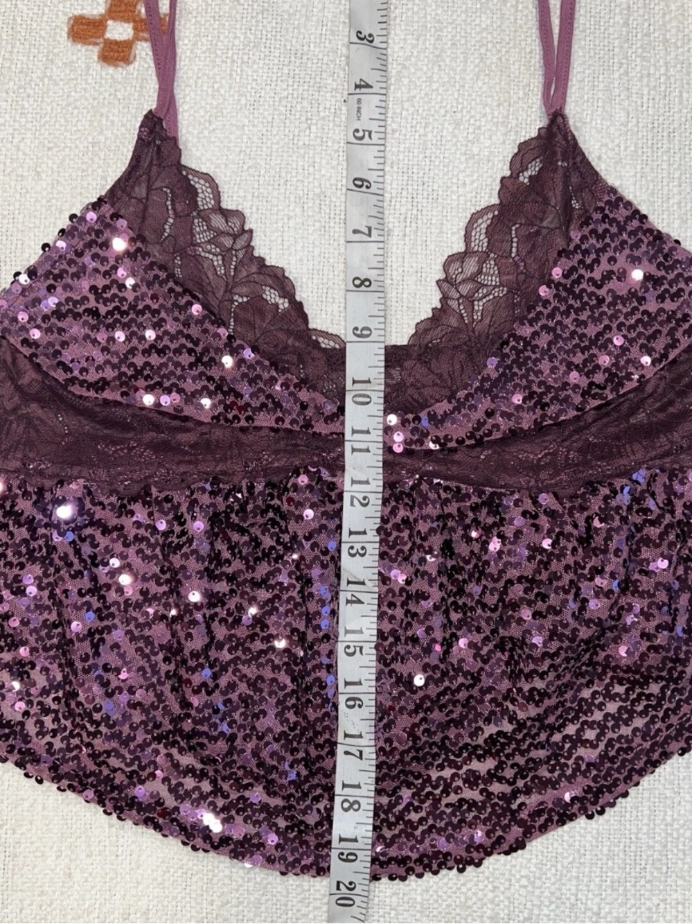 🆕 Free People Right Rhythm Sequin Cami Top Small Wine Combo - Picture 12 of 15